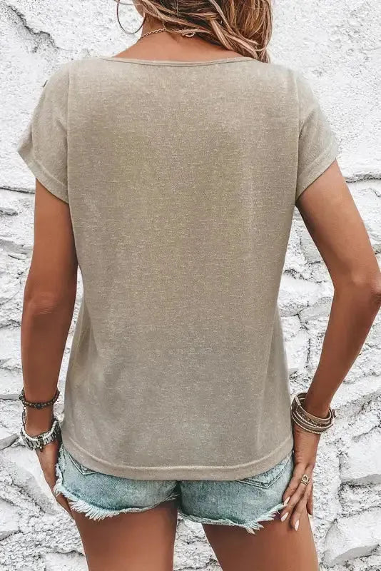 Smoke Gray Batwing Casual Tee-1